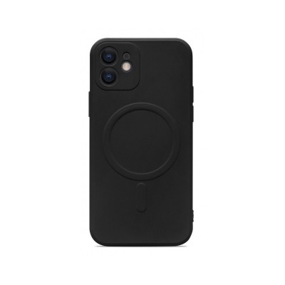 Husa Spate Magsafe Compatibila Cu iPhone 13, Protectie Camera, Microfibra La Interior, Negru